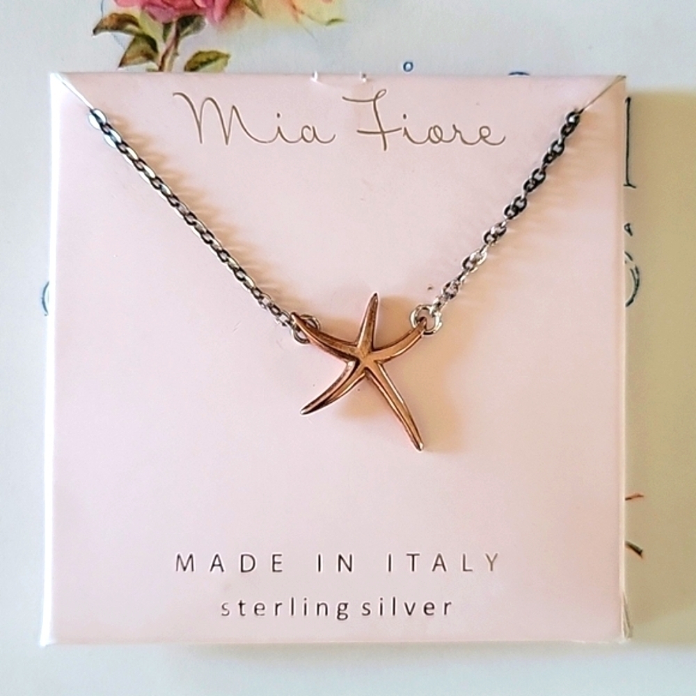 Mia Fiore Rose Gold Dancing Starfish Sterling Necklace